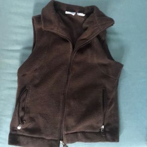 Brown zip-up vest
